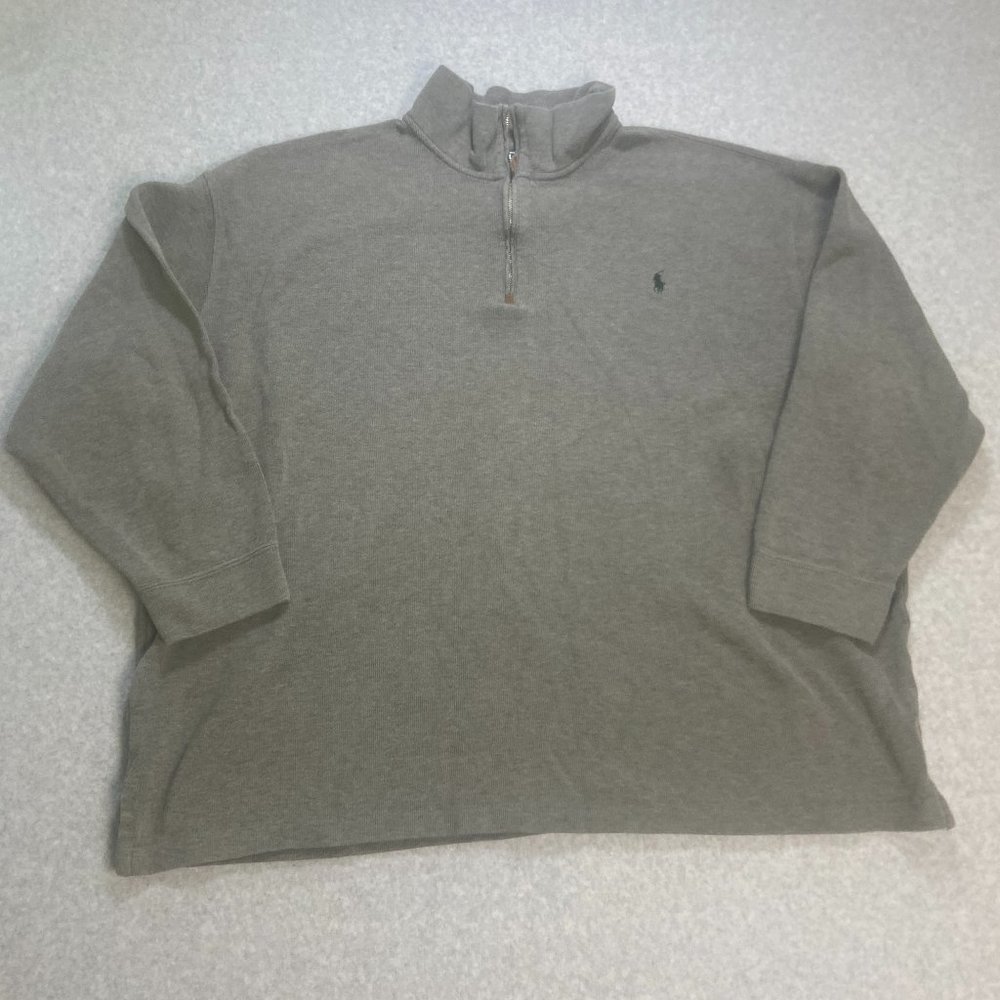 Men's Gray Half-Zip Sweater